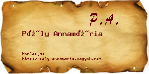 Pály Annamária névjegykártya
